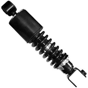 Amortecedor-da-cabine-dianteira-Volvo-VM260-modelo-ST308-da-Suspentech-com-corpo-preto-e-mola-espiral-