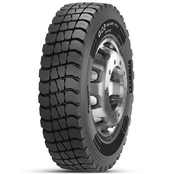 Pneu-Aro-22.5-275-80R22.5-Prometeon-G02-On-Off-Pro-Drive-design-robusto-para-desempenho-em-diversos-terrenos.