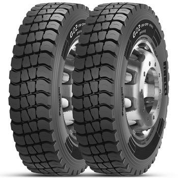 Kit-de-2-pneus-Prometeon-275-80R22.5-G02-On-Off-Pro-Drive-ideal-para-uso-em-terrenos-variados.
