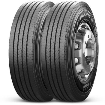 Kit-com-2-pneus-Aro-22.5-275-80R22.5-Prometeon-Itineris-Steer-para-caminhoes-alta-performance-e-durabilidade.