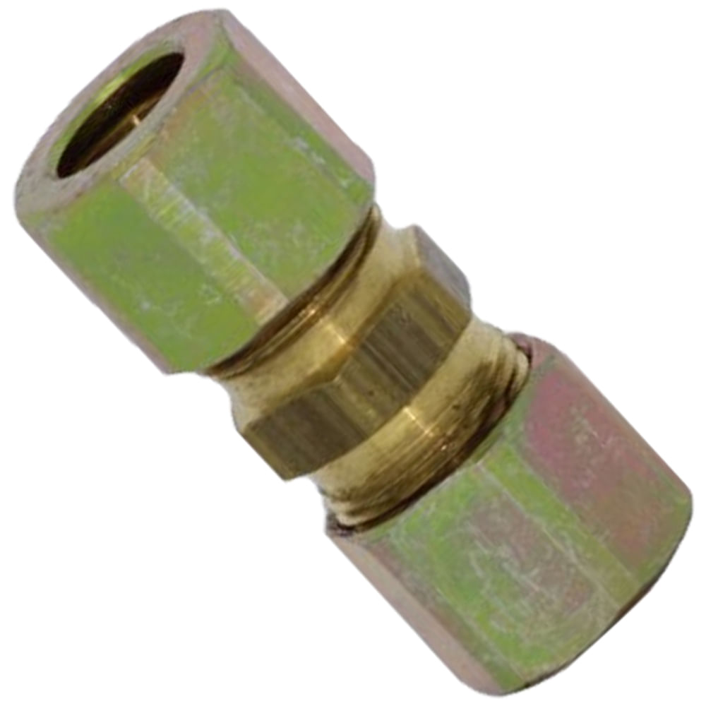 União para mangueira 1/2 RGR em metal acabamento dourado-esverdeado