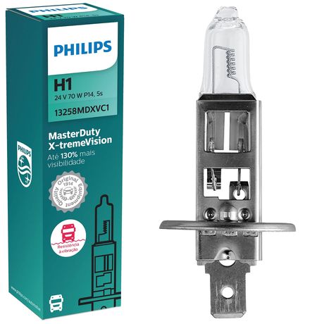 Lâmpada Master Duty Xtreme Vision H1 24v 70W P14.5S Philips 3200K