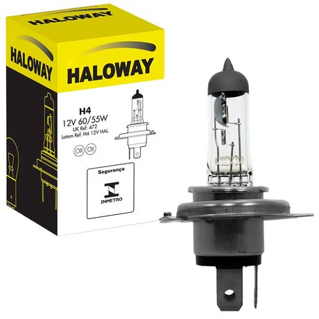 Lâmpada Haloway Halógena H4 Biodo 12V 60/55W P43T Farol