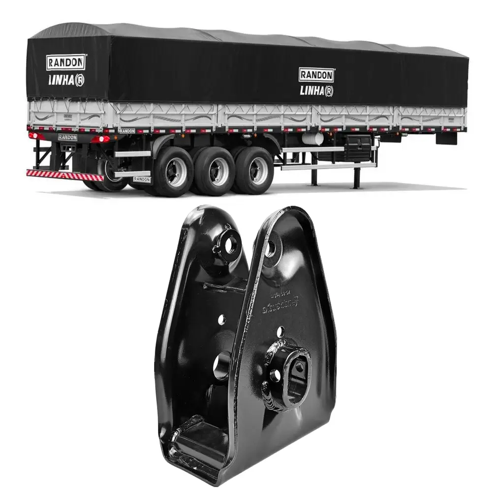 Abraçadeira Sup Central Randon 2000 50mm SUSPENSYS com caminhão Randon ao fundo