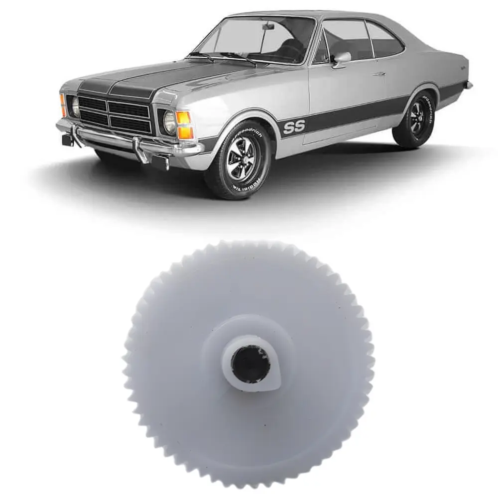Engrenagem de limpador GM Opala 74 a 1977 com carro modelo Opala ao fundo