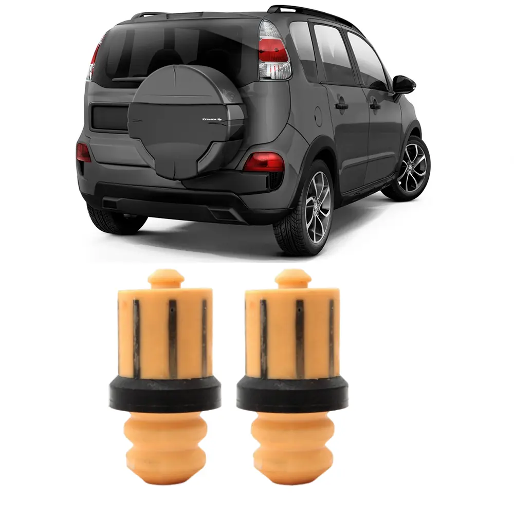 Batentes amortecedores laranja com Citroen Aircross cinza ao fundo