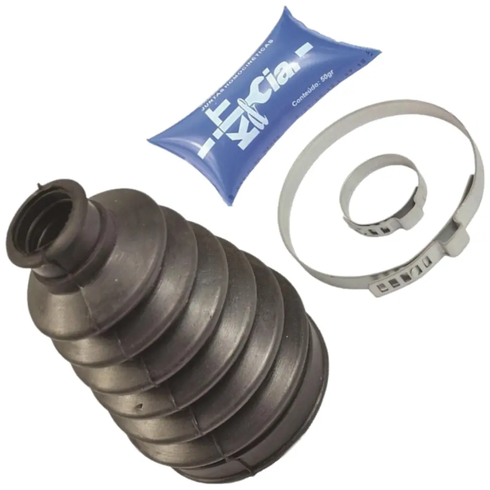 Kit Reparo Homocinética Renault Duster Tripoide com coifa preta, braçadeiras metálicas e graxa
